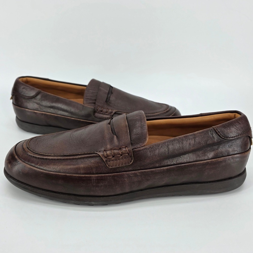 Ariat Two24 Penny Loafers Brown Leather Slip‎ On Shoes Moccasin Preppy Mens sz 8